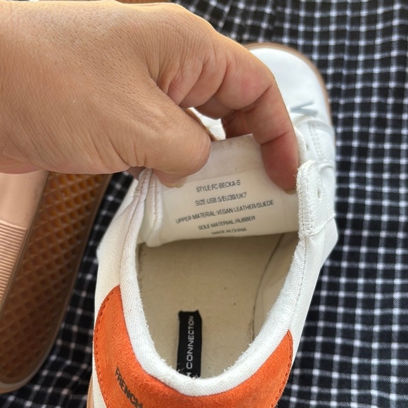 French Connection White and Orange Sneakers - Picture 6 of 7
